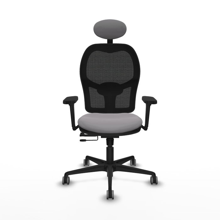 PIQUERAS Y CRESPO Silla de oficina Jorquera Gris y Negro con Brazos 3D