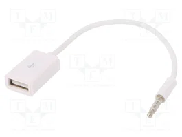 AKYGA Adaptador Jack 3,5mm 4pin a USB A, Blanco