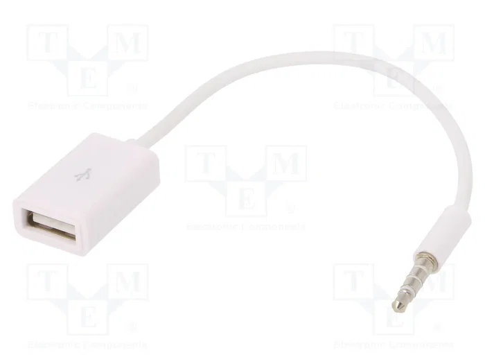 AKYGA Adaptador Jack 3,5mm 4pin a USB A, Blanco AKYGA Adaptador Jack 3,5mm 4pin a USB A, Blanco