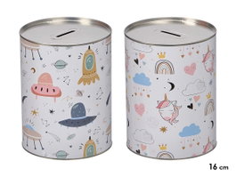 PINCELLO Hucha de Hojalata Infantil con Estampado Surtido (Pack de 24) Manera de Ahorrar