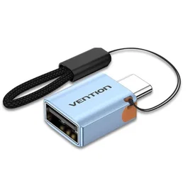 Vention Adaptador OTG USB 3.1 Tipo-C Macho a USB A Hembra, 10 Gbps, Aleación de Aluminio Gris