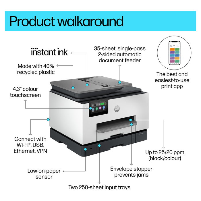 HP OfficeJet Pro 9135e All-in-One Gris Cemento