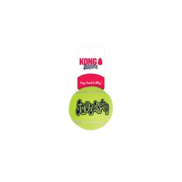 Kong - Pelota chirriadora SqueakAir® para perros, de fieltro no abrasivo, alta durabilidad y no desgasta dientes, diseño clásico de tenis, M, 1 unidad