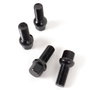 OMP Juego de 4 Tornillos M14X1.5 Esférico Largo 28mm Llave 17 Negro DIN 10.9