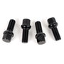 OMP Juego de 4 Tornillos M14X1.5 Esférico Largo 28mm Llave 17 Negro DIN 10.9