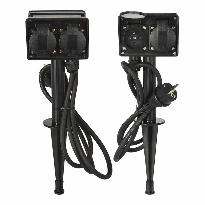 Fx Control Base múltiple de 2 tomas Schuko para jardín, pack de 2 unidades, negra Fx Control Base múltiple de 2 tomas Schuko para jardín, pack de 2 unidades, negra