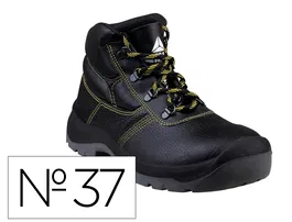 Deltaplus Bota de Seguridad Piel Crupon Negro Talla 37 S1P SRC Suela PU Bi-densidad