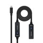 Nanocable Cable Prolongador USB 3.2 Gen1 USB-C Macho a USB-C Hembra 10 m Negro