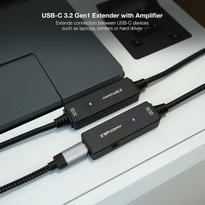 Nanocable Cable Prolongador USB 3.2 Gen1 USB-C Macho a USB-C Hembra 10 m Negro Nanocable Cable Prolongador USB 3.2 Gen1 USB-C Macho a USB-C Hembra 10 m Negro