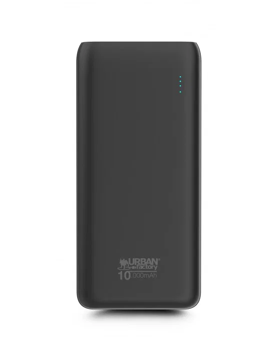 Urban Factory UPB15UF Batería Externa Power Bank 10000 mAh Negro, Polímero, Carga USB-C, 2 Puertos USB-A (2.1A)