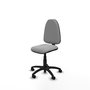 Silla de oficina Aýna con mecanismo Contacto permanente básico tapizada con Similpiel color Gris claro. Equipada con Base poliamida negra, Sin brazos y Ruedas de nailon 50 mm