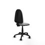 Silla de oficina Aýna con mecanismo Contacto permanente básico tapizada con Similpiel color Gris claro. Equipada con Base poliamida negra, Sin brazos y Ruedas de nailon 50 mm