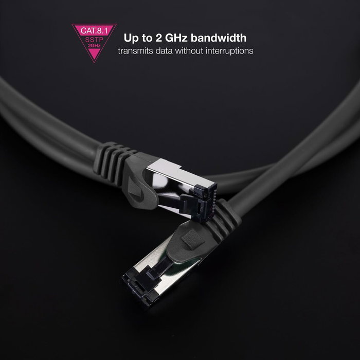 Nanocable Cable de Red Cat.8.1 SSTP AWG26, 3m, Negro