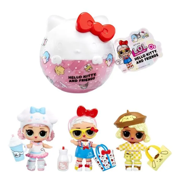 L.O.L. Surprise! Muñecas LOL Surprise Loves Hello Kitty Tots 7,5 cm - A partir de 3 años L.O.L. Surprise! Muñecas LOL Surprise Loves Hello Kitty Tots 7,5 cm - A partir de 3 años