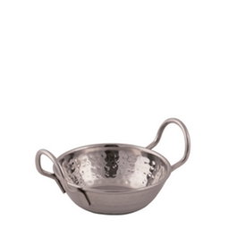 Venus Honda Martele Paellera Mini de acero inoxidable, 15.5x11x6.5 cm, capacidad 20 cl, color plata