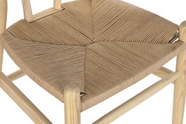 DKD Home Decor Silla Horeca Rústica Olmo Fibra Natural 48 x 80 x 56 cm (2 Unidades) Ambiente Cottage