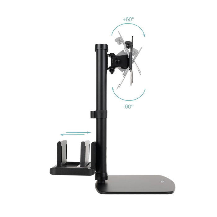 Tooq Soporte de Mesa para Monitor 17-27 Pulgadas con Soporte para CPU, Negro