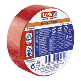 Tesa Cinta Aislante Homologada Roja 25 mm x 25 m Adhesiva Flexible