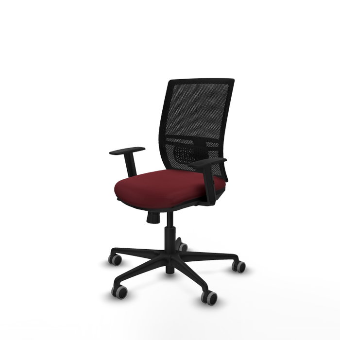 PIQUERAS Y CRESPO Silla de oficina Yunquera con mecanismo Sincro/Traslack Granate y Negro PIQUERAS Y CRESPO Silla de oficina Yunquera con mecanismo Sincro/Traslack Granate y Negro