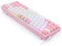 Redragon K617 Fizz RGB white/pink Teclado Mecánico Gaming 61 Teclas USB-C Cable 1.5m Blanco