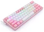 Redragon K617 Fizz RGB white/pink Teclado Mecánico Gaming 61 Teclas USB-C Cable 1.5m Blanco