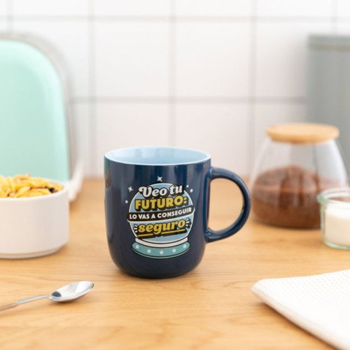 Mr. Wonderful Taza VEO TU FUTURO: LO VAS A CONSEGUIR SEGURO WOA11290ES Taza de Cerámica con Mensaje Motivador
