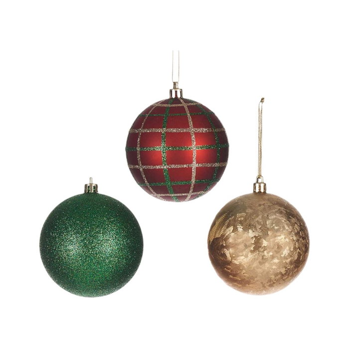 Krist+ Set de 24 Bolas Navideñas de 8 cm, 3 Colores (Rojo, Verde, Plata) Krist+ Set de 24 Bolas Navideñas de 8 cm, 3 Colores (Rojo, Verde, Plata)