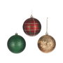 Krist+ Set de 24 Bolas Navideñas de 8 cm, 3 Colores (Rojo, Verde, Plata)