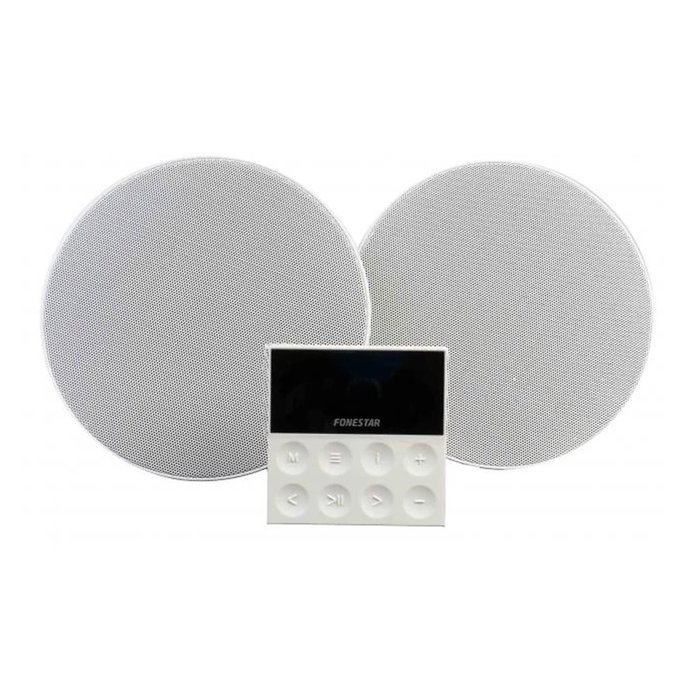 Fonestar KS-WALL Kit de sonido con 2 altavoces de techo y amplificador de pared
