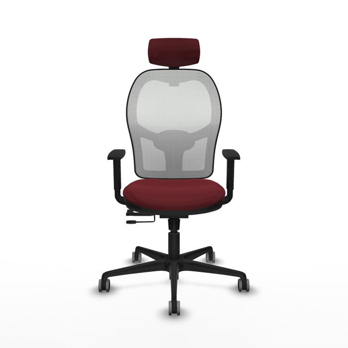 PIQUERAS Y CRESPO Silla de oficina Jorquera Sincro/Traslack Granate y Blanco