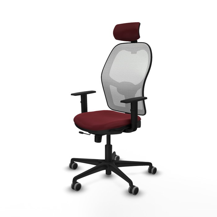 PIQUERAS Y CRESPO Silla de oficina Jorquera Sincro/Traslack Granate y Blanco