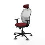 PIQUERAS Y CRESPO Silla de oficina Jorquera Sincro/Traslack Granate y Blanco