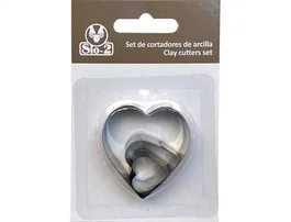 Sio-2 Cortador Metálico SIO-2 Corazón para Cerámica y Modelado - Set de 3 Piezas - Herramientas Manualidades