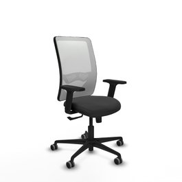 PIQUERAS Y CRESPO Silla de oficina Zulema con mecanismo Sincro, Gris oscuro y Blanco