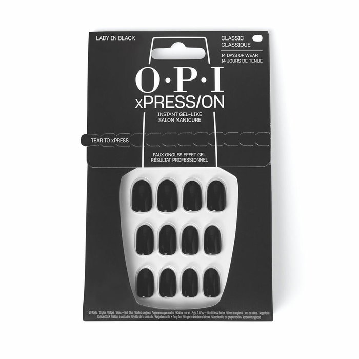 OPI xPRESS/ON Uñas Artificiales Lady in Black