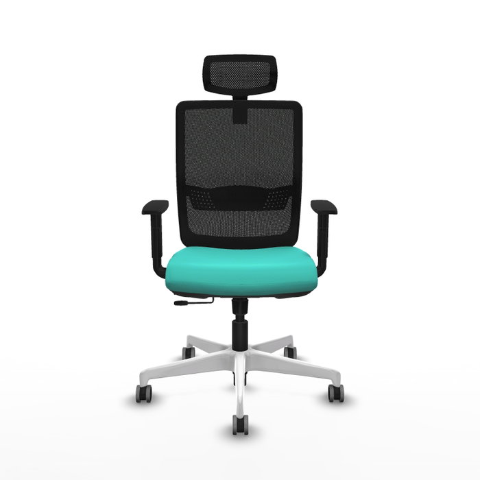 PIQUERAS Y CRESPO Silla de oficina Haches con mecanismo Sincro/Traslack, Turquesa y Negro