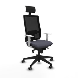 PIQUERAS Y CRESPO Silla de oficina Horna con mecanismo Sincro, Gris oscuro y Negro