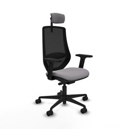 PIQUERAS Y CRESPO Silla de oficina Mardos con mecanismo Sincro/Traslack, Gris y Negro