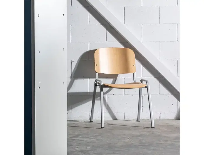 Rocada Silla Confidente 570x410x810 mm Estructura Metálica Asiento y Respaldo Madera Natural