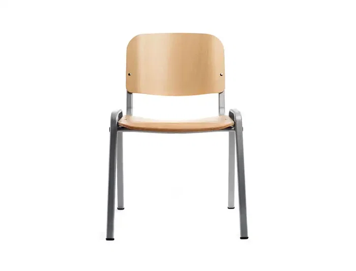 Rocada Silla Confidente 570x410x810 mm Estructura Metálica Asiento y Respaldo Madera Natural