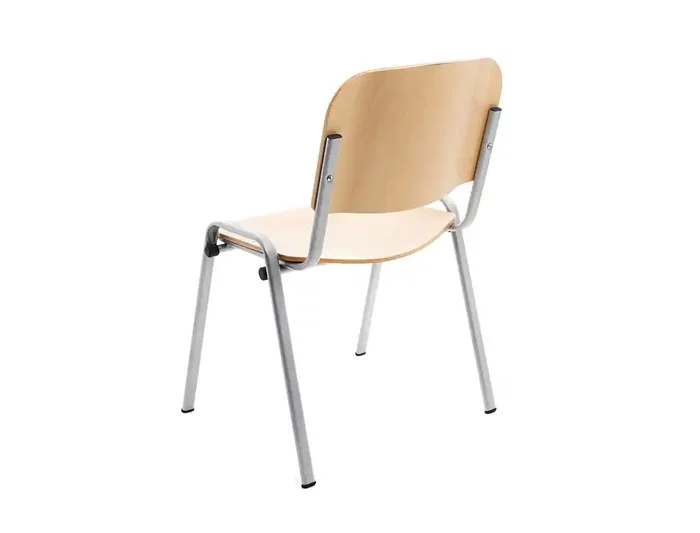 Rocada Silla Confidente 570x410x810 mm Estructura Metálica Asiento y Respaldo Madera Natural