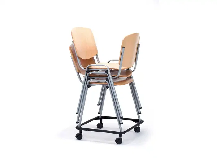 Rocada Silla Confidente 570x410x810 mm Estructura Metálica Asiento y Respaldo Madera Natural