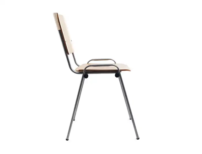 Rocada Silla Confidente 570x410x810 mm Estructura Metálica Asiento y Respaldo Madera Natural