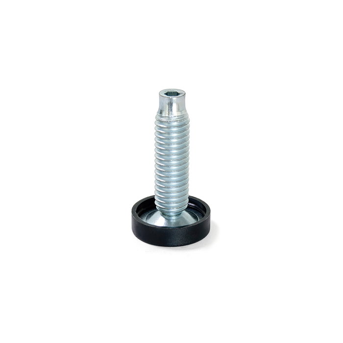 Emuca Lote de 20 pies niveladores para mueble, regulación interior, M10, diámetro 23mm, altura 46mm, Acero y plástico