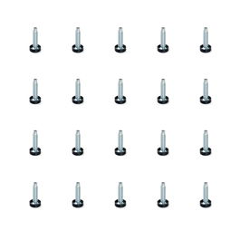 Emuca Lote de 20 pies niveladores para mueble, regulación interior, M10, diámetro 23mm, altura 46mm, Acero y plástico
