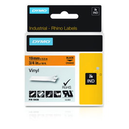 Dymo Rhino Cinta ID1-19 Negro/naranja Vinilo 19mm x 5,5m