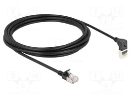 DeLOCK Cable de red Cat.6A S/FTP Slim 3 m Negro con conector angular