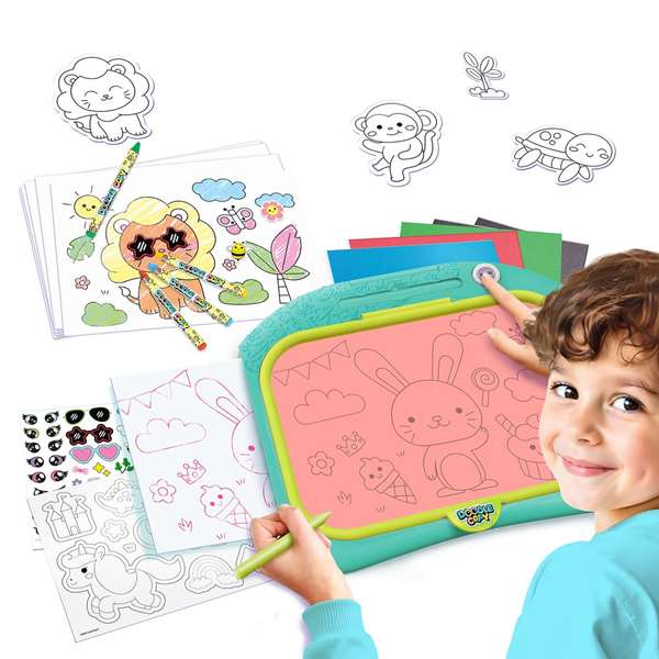 Canal Toys Pizarra Impresora Doodle Copy con 35 Plantillas - Dibuja, Imprime y Colorea - Incluye Papel y Crayones - 40x33x6 cm