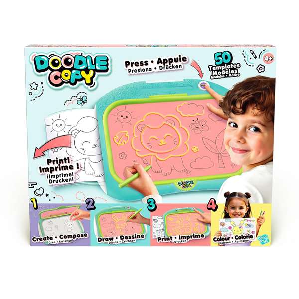 Canal Toys Pizarra Impresora Doodle Copy con 35 Plantillas - Dibuja, Imprime y Colorea - Incluye Papel y Crayones - 40x33x6 cm