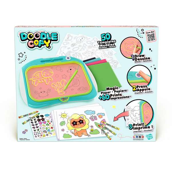 Canal Toys Pizarra Impresora Doodle Copy con 35 Plantillas - Dibuja, Imprime y Colorea - Incluye Papel y Crayones - 40x33x6 cm